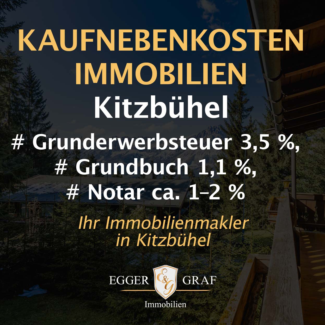 Kaufnebenkosten Immobilien Kitzbuehel mit EGGER & GRAF Immobilien